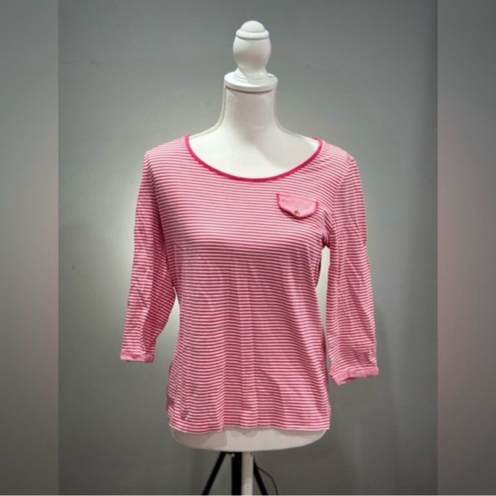 Clearance! Pink Jones New York Striped Faux Pocket Shirt Size L EUC